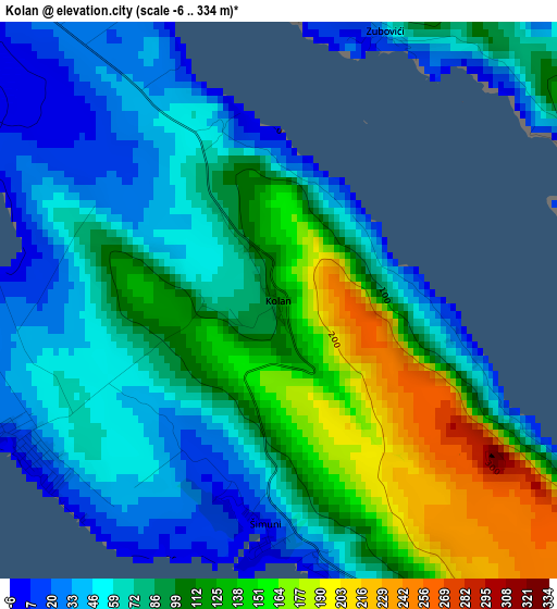 Kolan elevation map