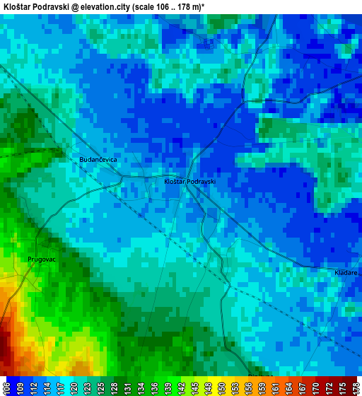 Kloštar Podravski elevation map