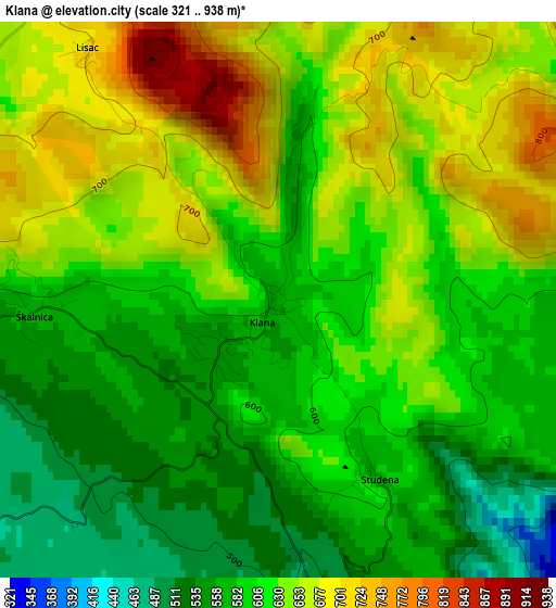 Klana elevation map