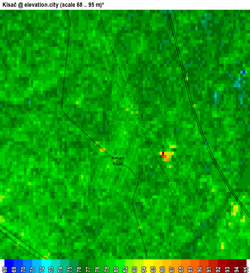 Kisač elevation map