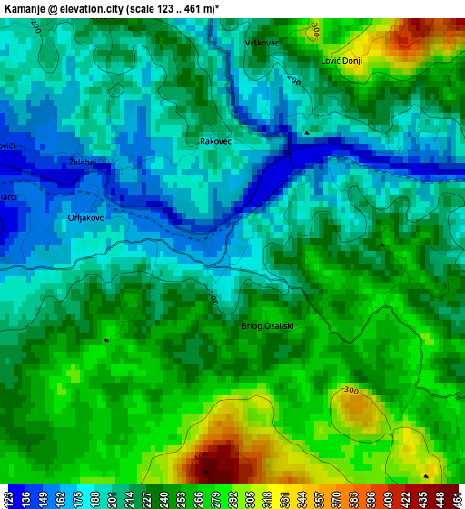 Kamanje elevation map