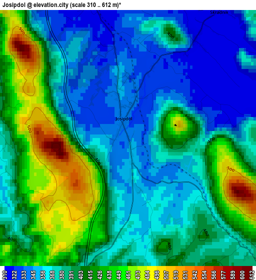 Josipdol elevation map