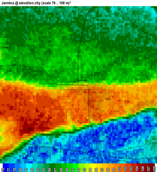 Jarmina elevation map