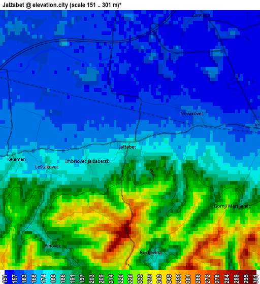 Jalžabet elevation map