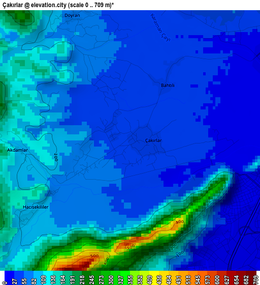 Çakırlar elevation map