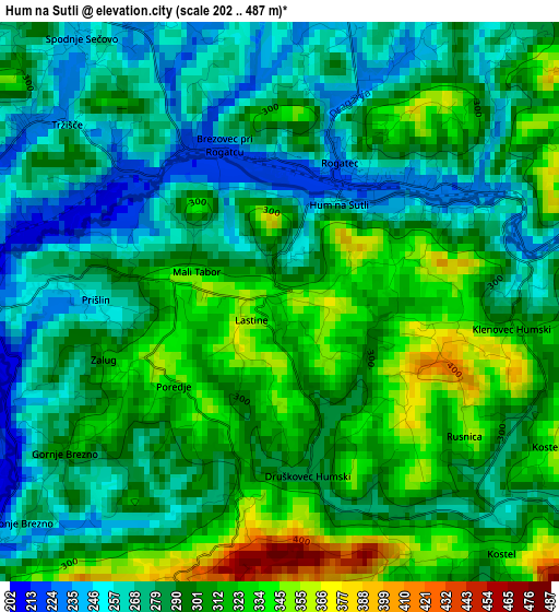 Hum na Sutli elevation map