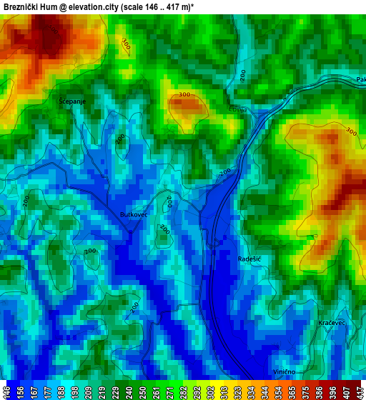 Breznički Hum elevation map