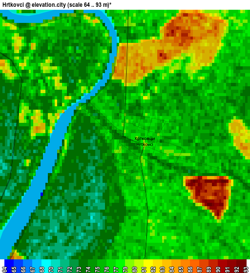 Hrtkovci elevation map