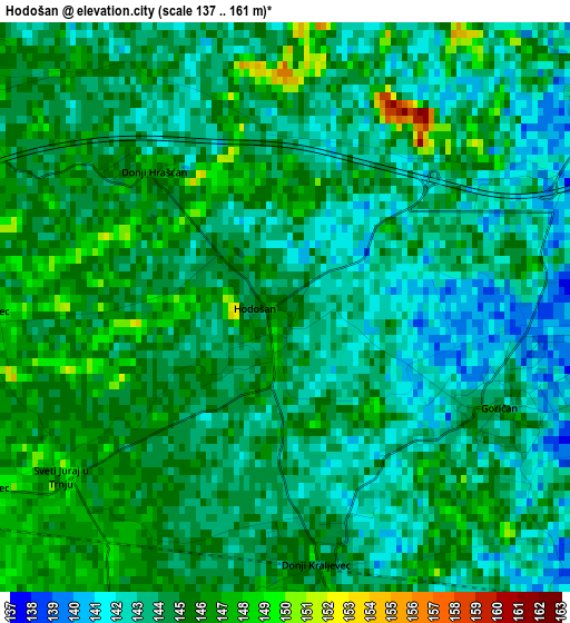 Hodošan elevation map