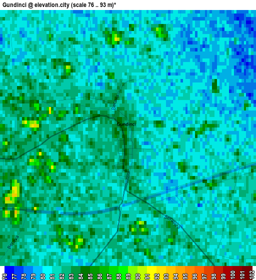 Gundinci elevation map