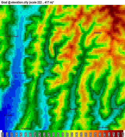 Grad elevation map