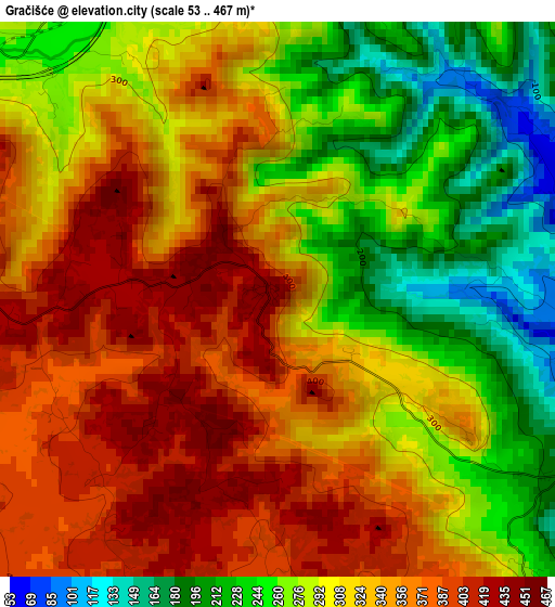 Gračišće elevation map