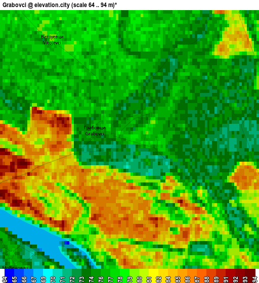 Grabovci elevation map