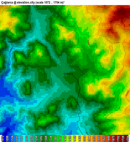 Çağlarca elevation map