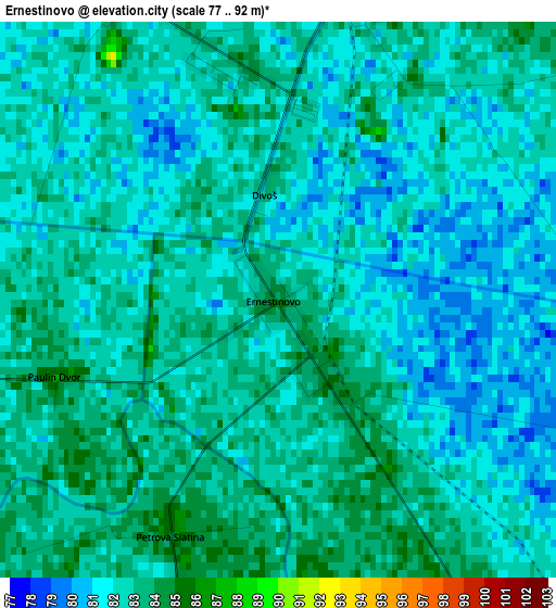 Ernestinovo elevation map