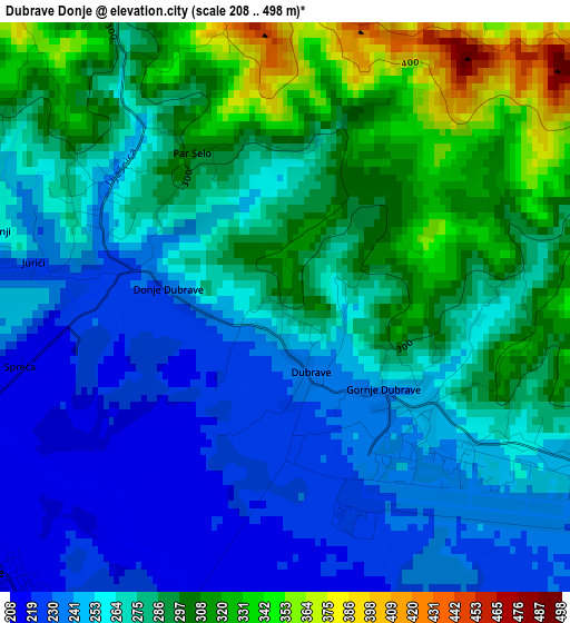 Dubrave Donje elevation map