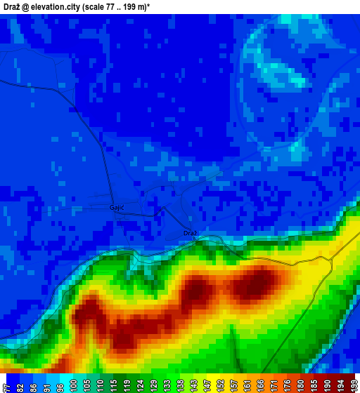 Draž elevation map