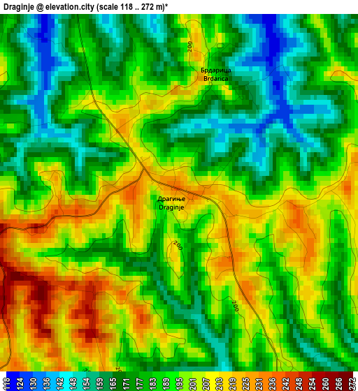 Draginje elevation map