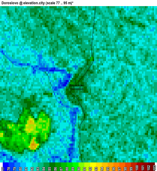 Doroslovo elevation map