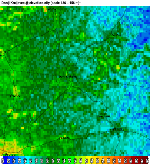 Donji Kraljevec elevation map