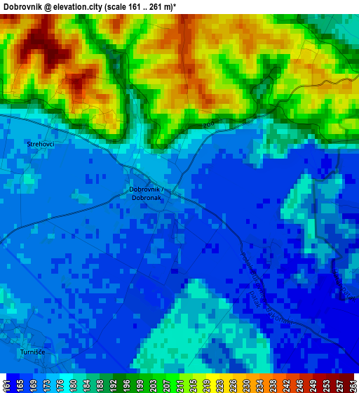 Dobrovnik elevation map