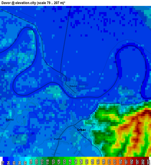 Davor elevation map