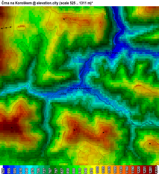 Črna na Koroškem elevation map