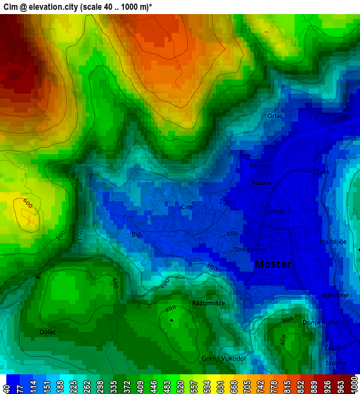 Cim elevation map