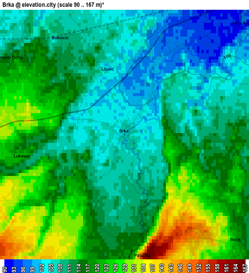 Brka elevation map