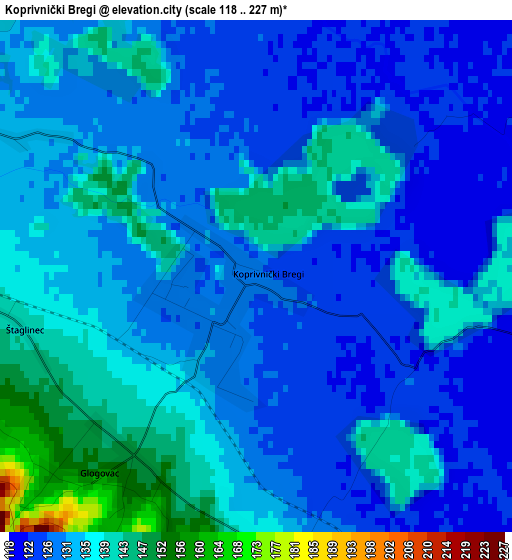 Koprivnički Bregi elevation map