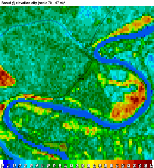 Bosut elevation map