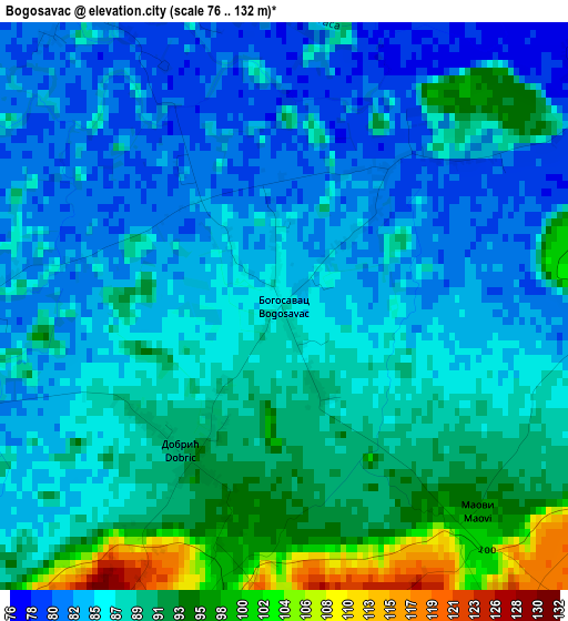 Bogosavac elevation map