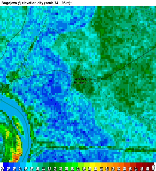 Bogojevo elevation map