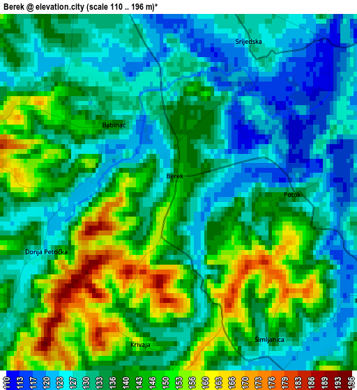 Berek elevation map