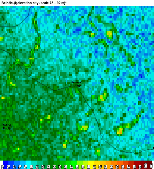 Belotić elevation map