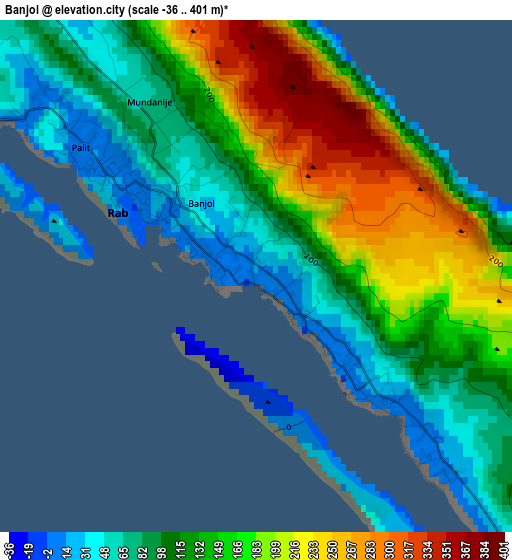 Banjol elevation map