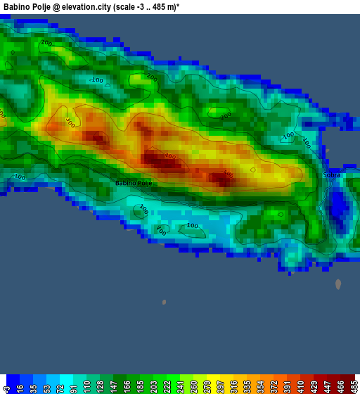 Babino Polje elevation map