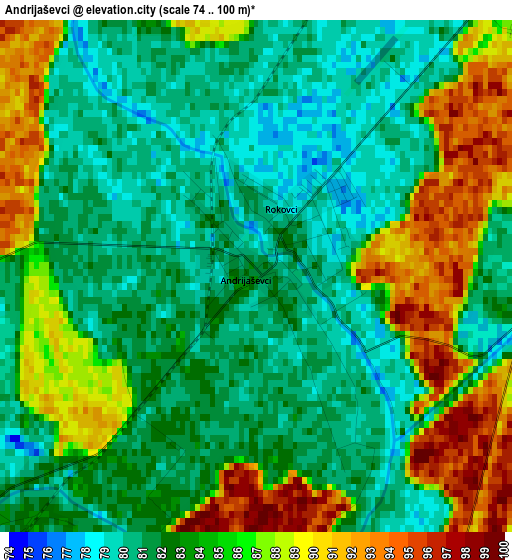 Andrijaševci elevation map