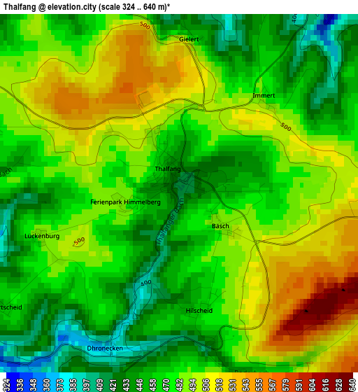 Thalfang elevation map