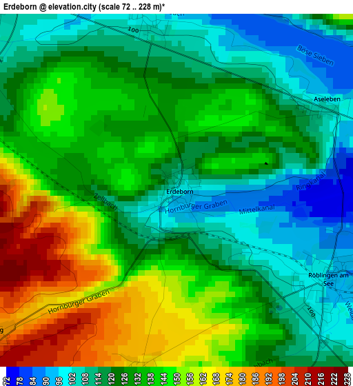 Erdeborn elevation map