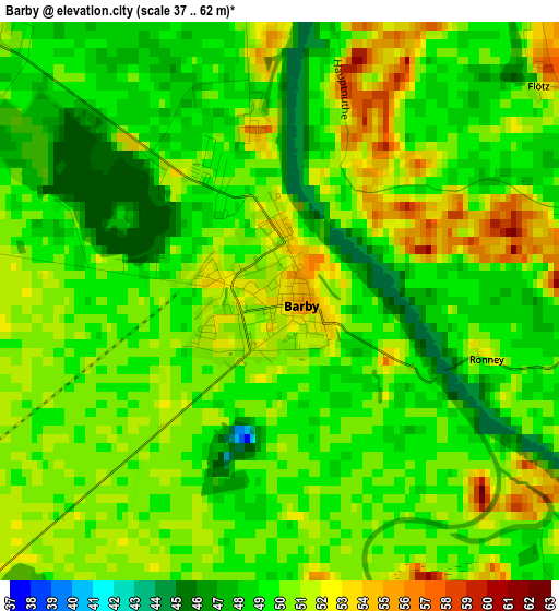 Barby elevation map