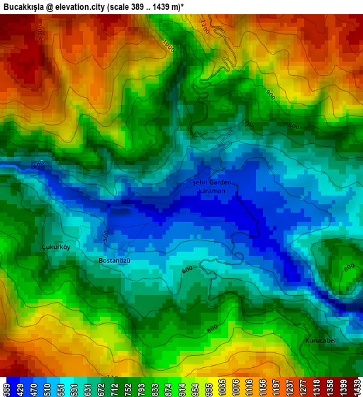 Bucakkışla elevation map
