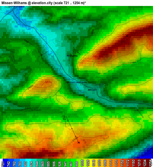 Missen-Wilhams elevation map