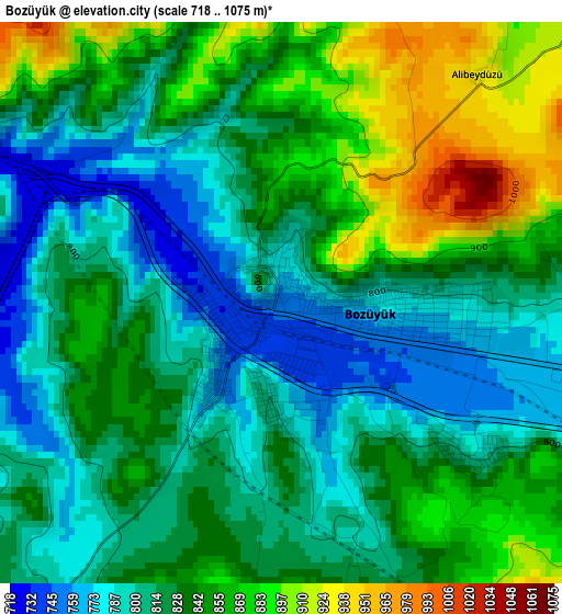 Bozüyük elevation map