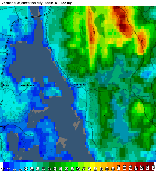 Vormedal elevation map