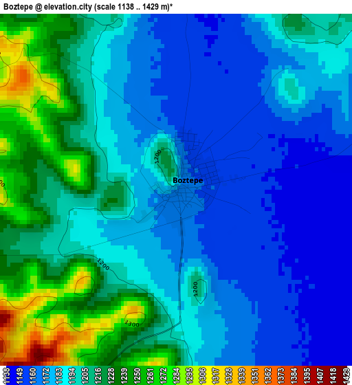 Boztepe elevation map