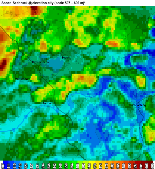 Seeon-Seebruck elevation map