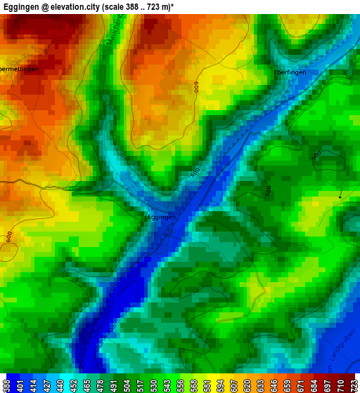 Eggingen elevation map