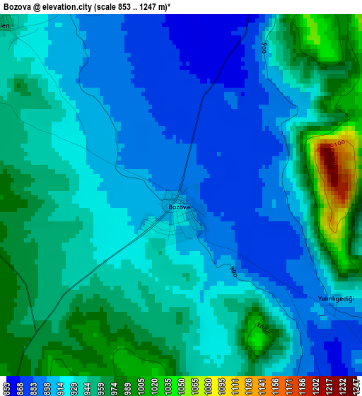 Bozova elevation map