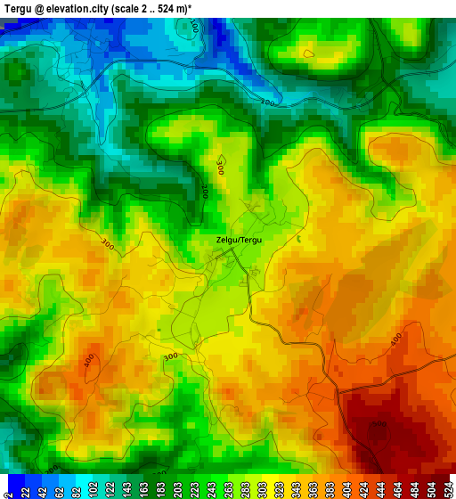 Tergu elevation map